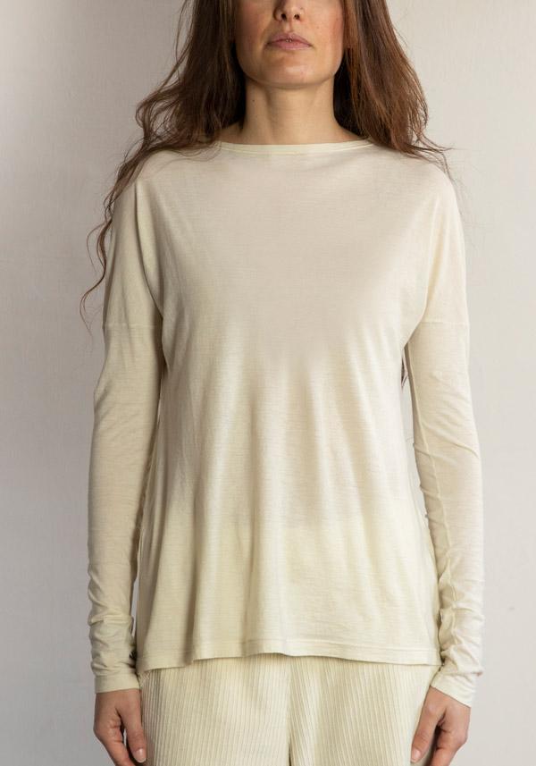 Rose & Lini BARBARA TANI COTTON & CASHMERE “TSHIRT 1585 CCL” FLOUR Fornitura limitata