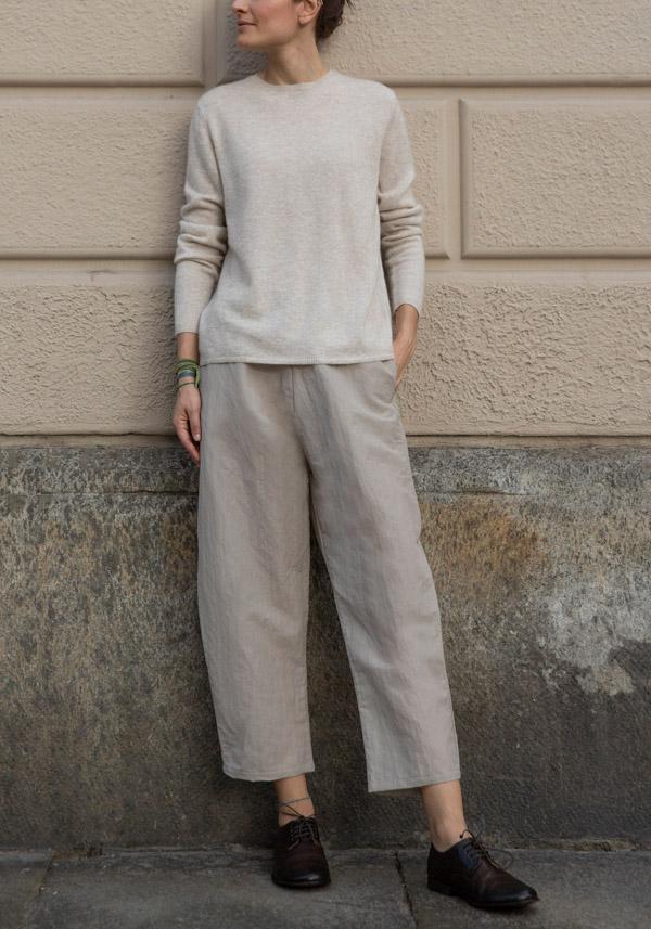 Rose & Lini APUNTOB WOOL “PANT 540” SAND Offerta Anniversario