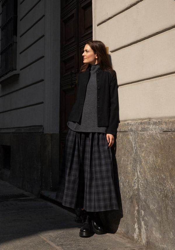 Rose & Lini APUNTOB COTTON “SKIRT 1883” ASPHALT GREY Vendita calda