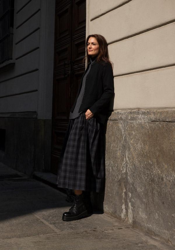 Rose & Lini APUNTOB COTTON “SKIRT 1883” ASPHALT GREY Vendita calda