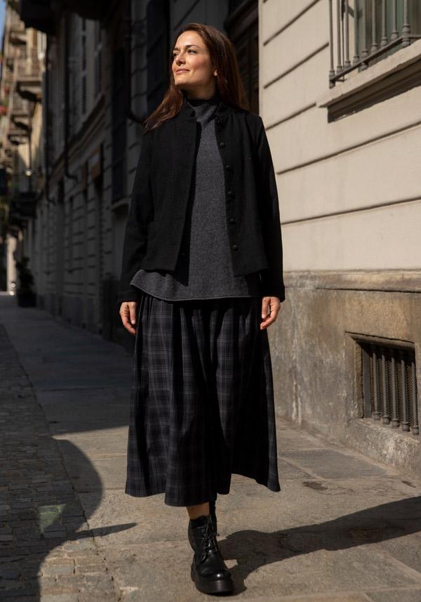 Rose & Lini APUNTOB COTTON “SKIRT 1883” ASPHALT GREY Vendita calda