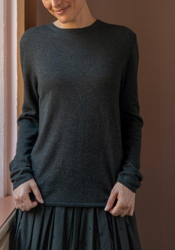 Rose & Lini APUNTOB SILK & CASHMERE “PULL 1889” FOREST GREEN Offerta migliore