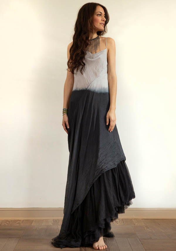 Rose & Lini MARC LE BIHAN SILK “ROBE 2111” IVORY & BLACK DRESS Online Outlet