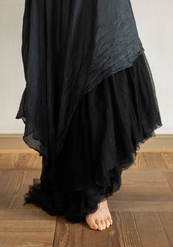 Rose & Lini MARC LE BIHAN SILK “ROBE 2111” IVORY & BLACK DRESS Online Outlet