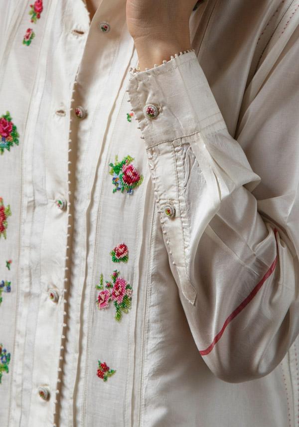 Rose & Lini PERO “PLA01” PEARL EMBROIDERED SHIRT Offerta temporanea