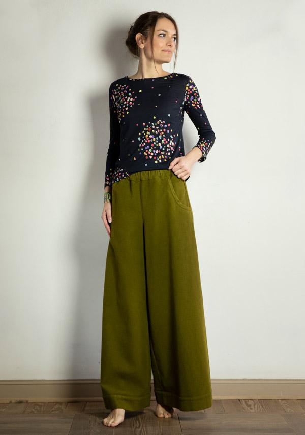 Rose & Lini BARBARA TANI COTTON “PANTS 457 F02” CURRY Offerte stagionali