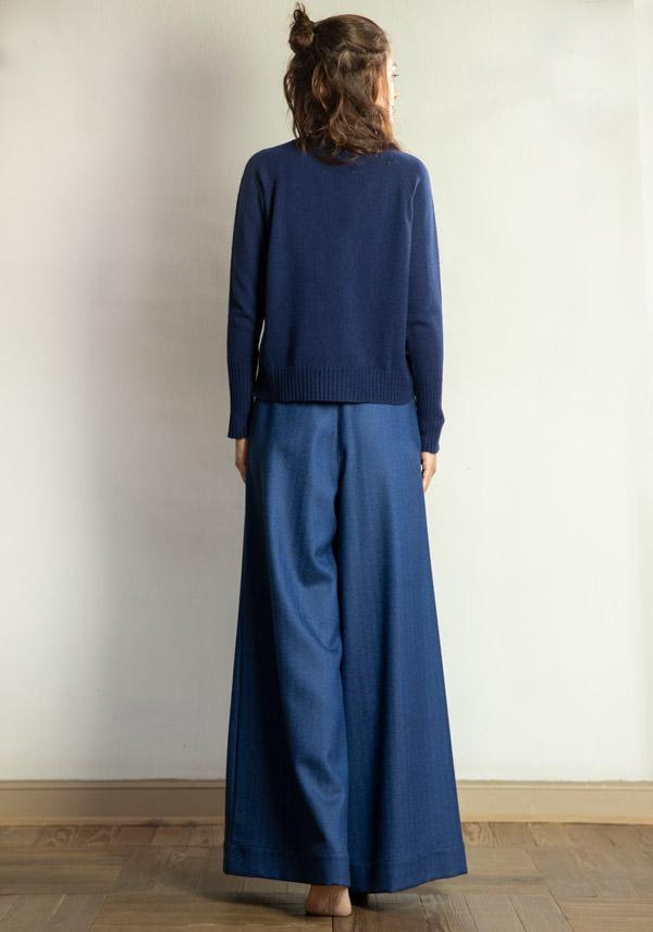Rose & Lini BARBARA TANI WOOL & CASHMERE “PANTS 457 LANA” BLUETTE Offerte speciali