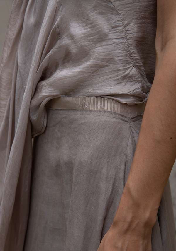 Rose & Lini MARC LE BIHAN TAUPE LINEN LONG “SKIRT 2510” Enormi risparmi