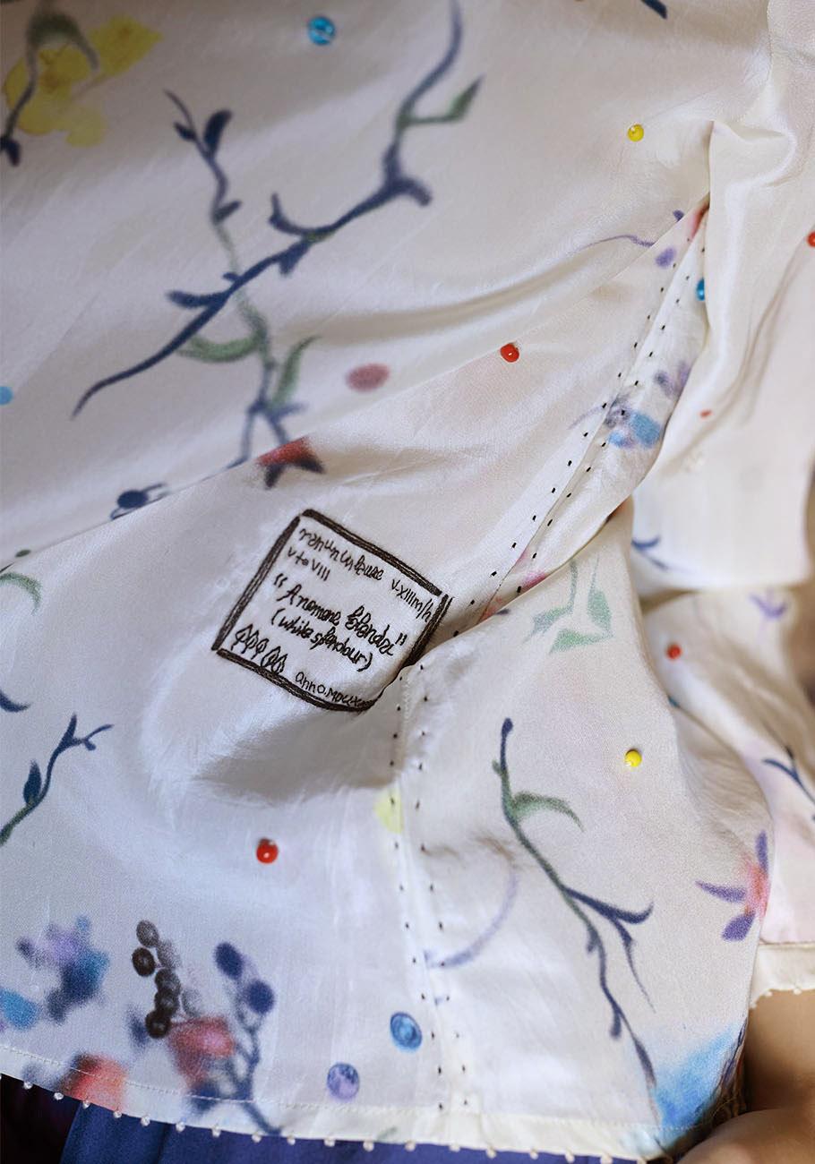 Rose & Lini AN AN LONDREE SILK “NOTE BLOUSE” WHITE Ritorno libero