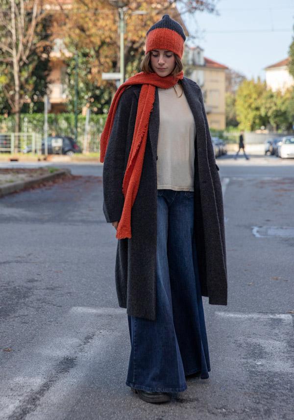 Rose & Lini BOBOUTIC CASHMERE & SILK COAT “4788” CHARCOAL Ultimi tre giorni