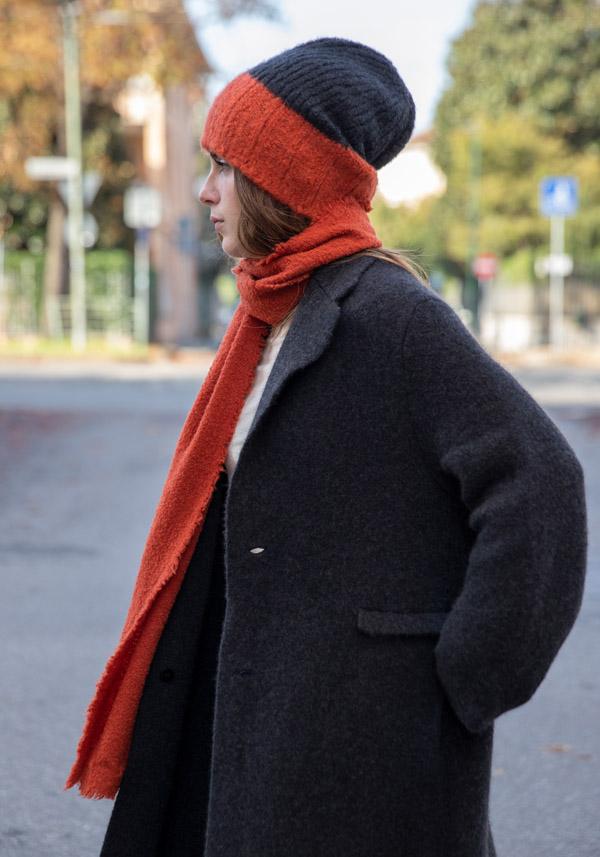 Rose & Lini BOBOUTIC CASHMERE & SILK COAT “4788” CHARCOAL Ultimi tre giorni