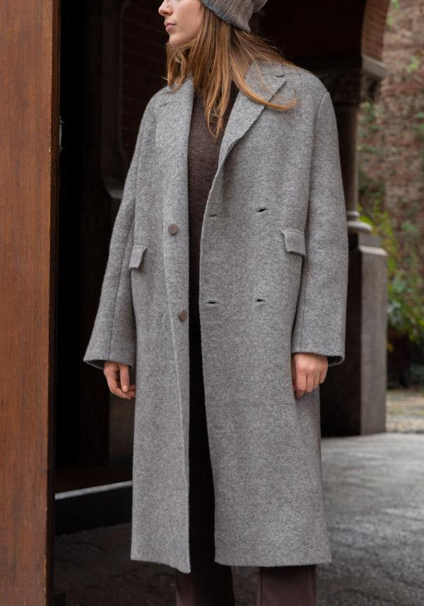 Rose & Lini BOBOUTIC WOOL GREY LONG COAT “4778” Ultimi due giorni