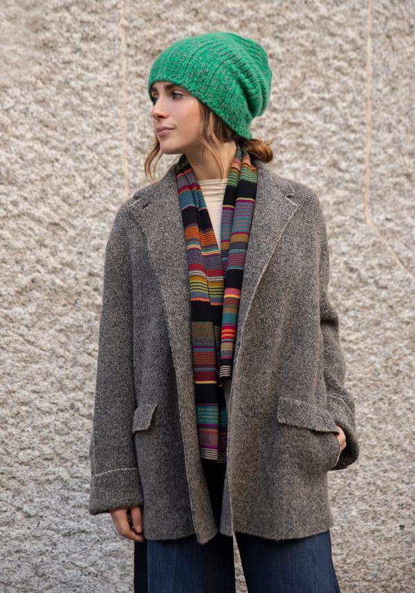 Rose & Lini BOBOUTIC WOOL & CASHMERE JACKET “4757” BLACK & CREAM Promozione temporanea