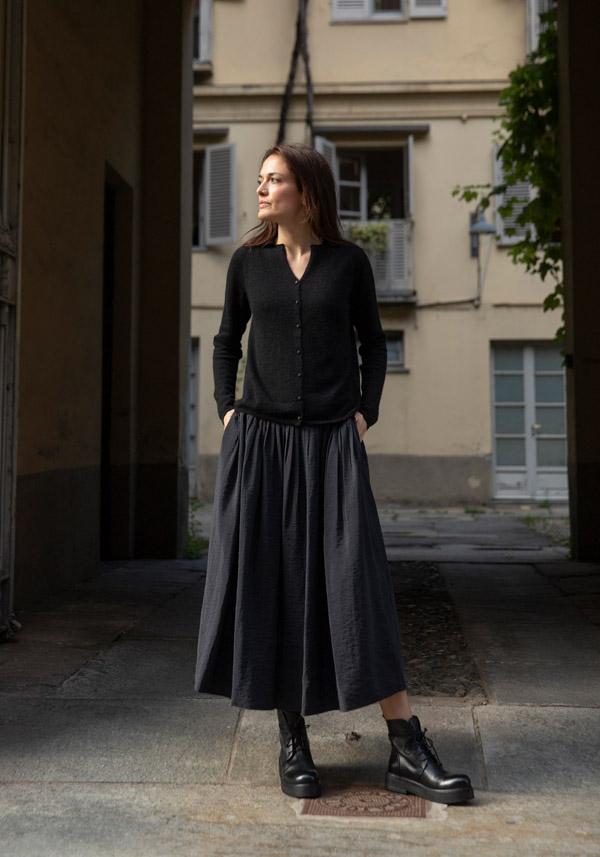 Rose & Lini APUNTOB SILK “SKIRT 1883” BLACK Fino al 60% di sconto