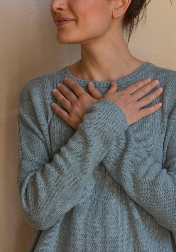 Rose & Lini APUNTOB CASHMERE & ALPACA “PULL 1890” SKY BLUE Italy