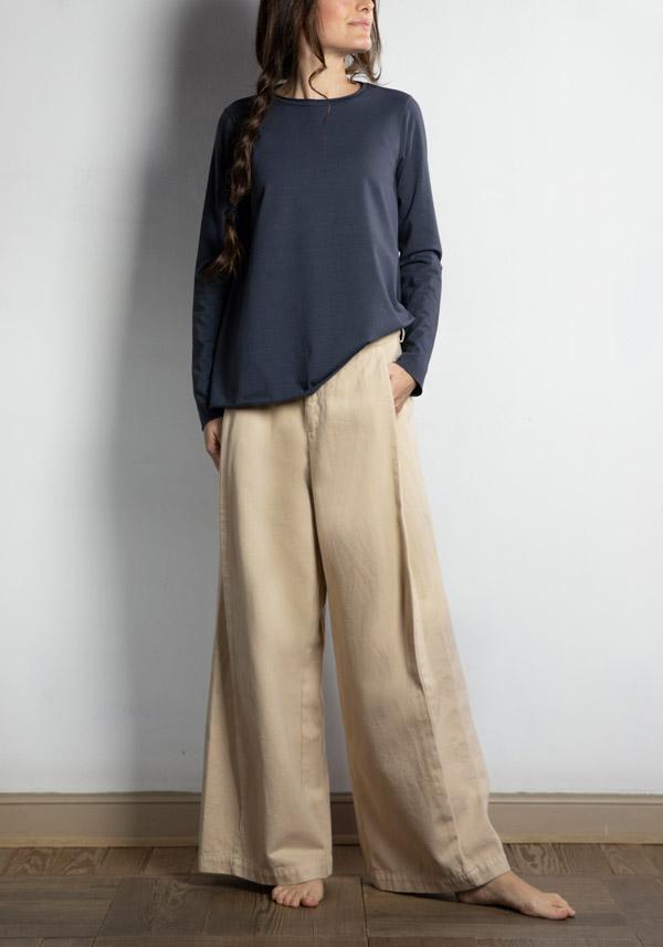 Rose & Lini LABO ART COTTON “DIAGONALE” PEPPER PANTS Qualità