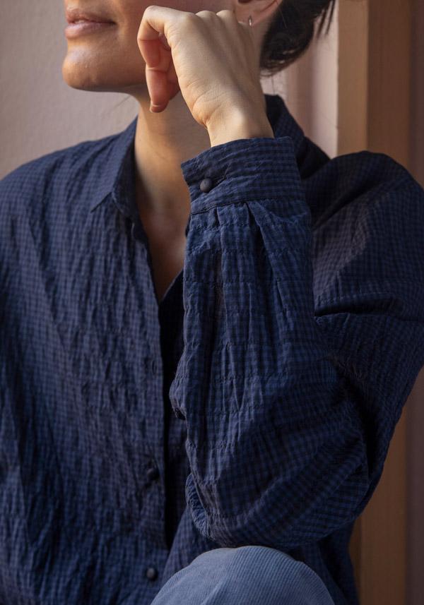 Rose & Lini APUNTOB COTTON “SHIRT 1895” NIGHT BLUE Spedizione Gratuita