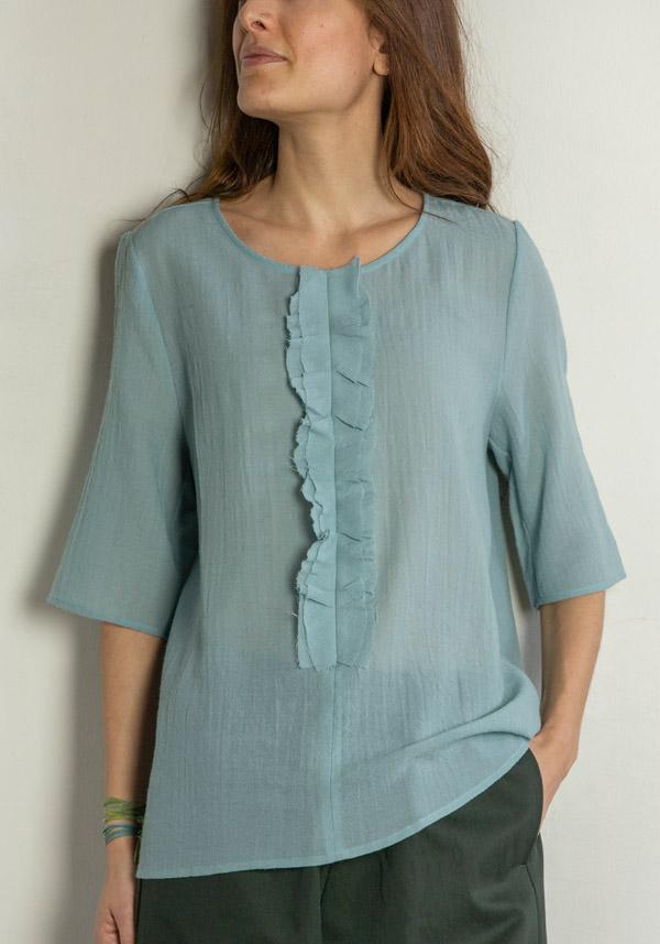 Rose & Lini APUNTOB WOOL “SHIRT 1845” SEA BLUE Pezzi Unici