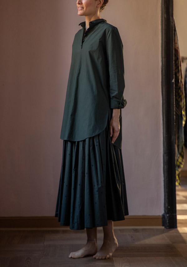 Rose & Lini APUNTOB COTTON “SKIRT 1900” FOREST GREEN Soddisfazione Garantita