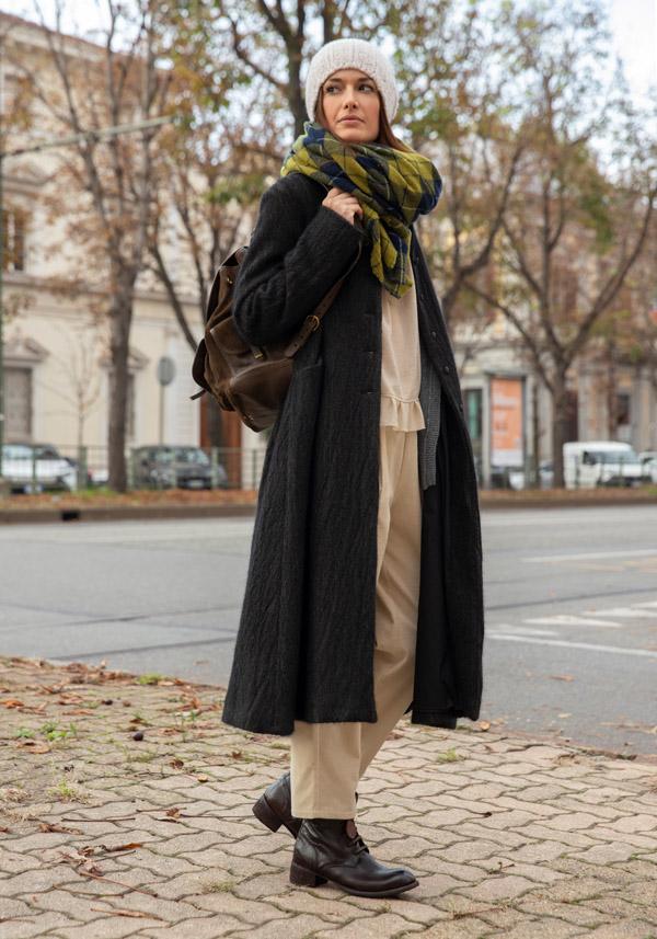 Rose & Lini APUNTOB WOOL & ANGORA “COAT 1812” FOREST Qualità Garantita