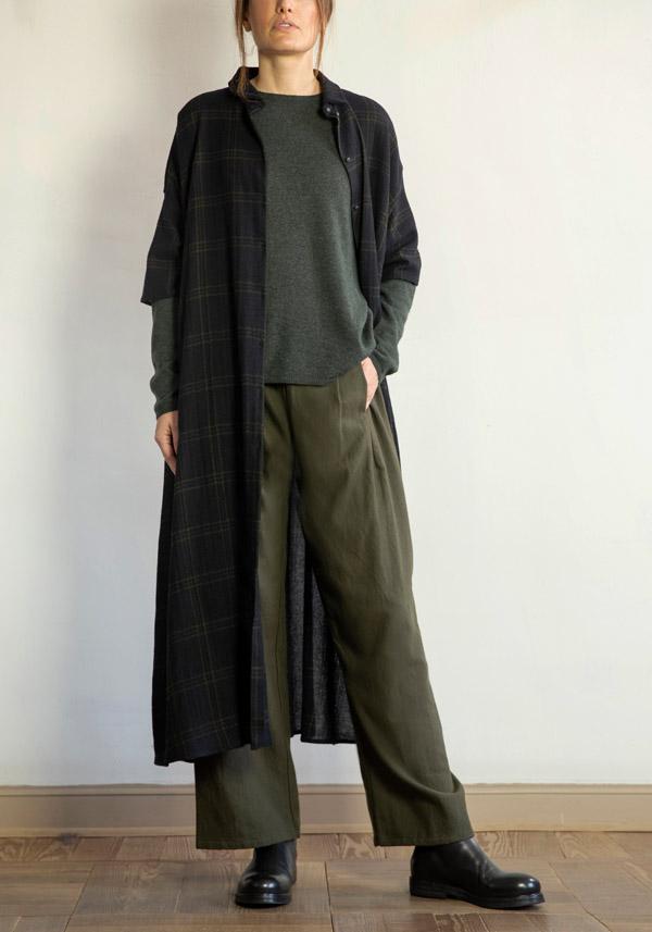 Rose & Lini APUNTOB WOOL CHECKED “DRESS 1813” BLUE Negozi Online