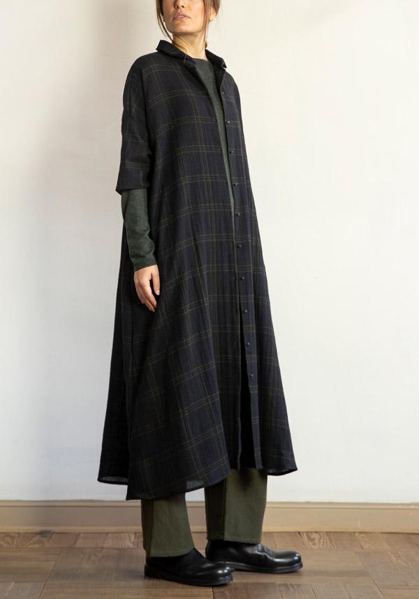Rose & Lini APUNTOB WOOL CHECKED “DRESS 1813” BLUE Negozi Online