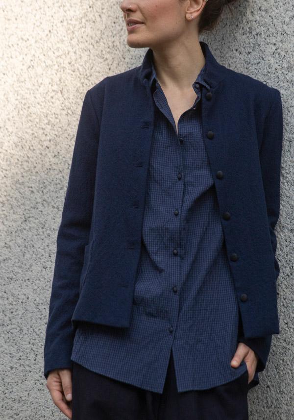 Rose & Lini APUNTOB VIRGIN WOOL “JACKET 1878” BLUE Consegna Veloce