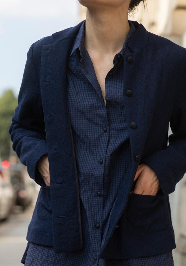 Rose & Lini APUNTOB VIRGIN WOOL “JACKET 1878” BLUE Consegna Veloce