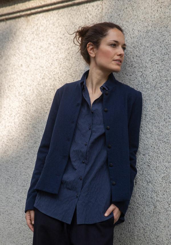 Rose & Lini APUNTOB VIRGIN WOOL “JACKET 1878” BLUE Consegna Veloce