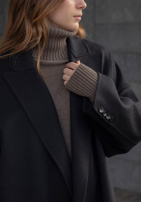 Rose & Lini N8 WOOL & CASHMERE “COAT 1100” BLACK Fino Al -60%