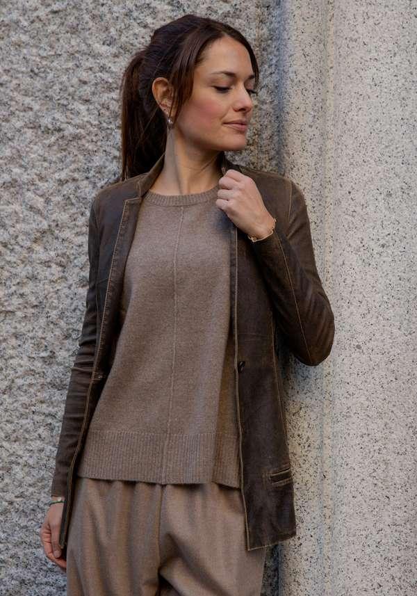 Rose & Lini GIORGIO BRATO VINTAGE BROWN LEATHER “BLAZER STRETCH” Shopping Online