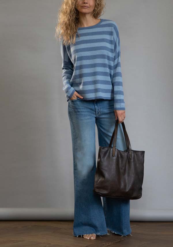 Rose & Lini MOTHER DENIM “THE ROLLER FRAY” DENIM BLUE JEANS Novità