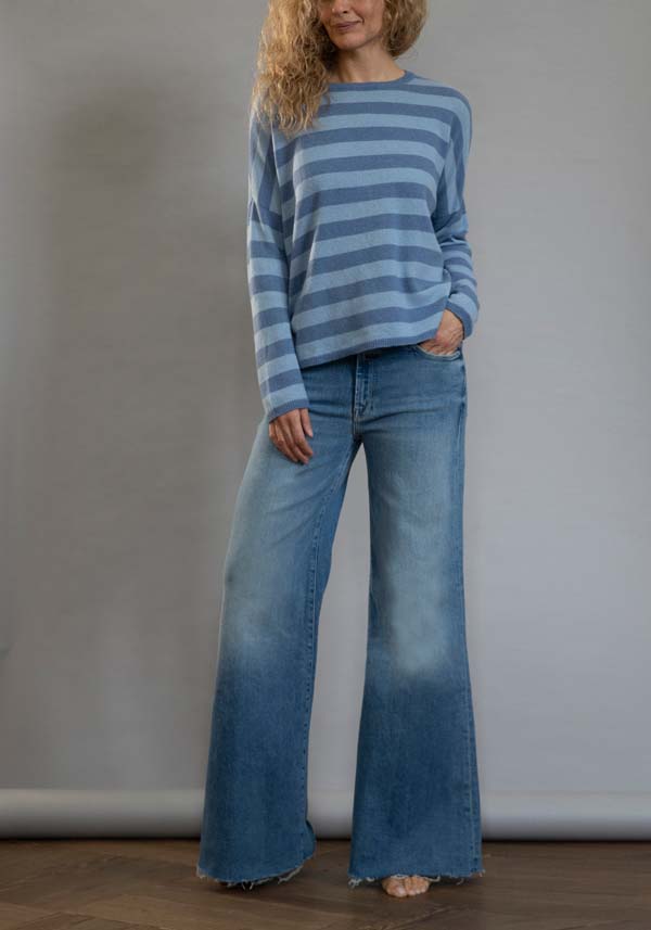 Rose & Lini MOTHER DENIM “THE ROLLER FRAY” DENIM BLUE JEANS Novità