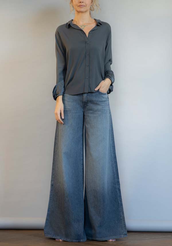 Rose & Lini MOTHER DENIM “THE SWISHER SNEAK” BLACK JEANS Offerta