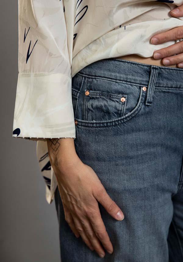 Rose & Lini MOTHER DENIM “THE DODGER ANKLE” BLACK JEANS Economico