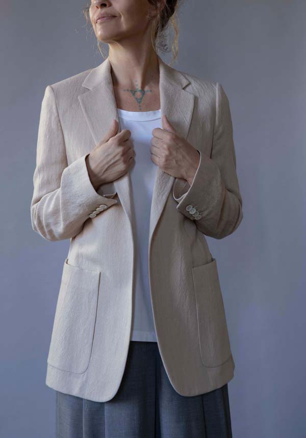 Rose & Lini N8 WOOL & LINEN “JACKET 2111” BEIGE Hotsell
