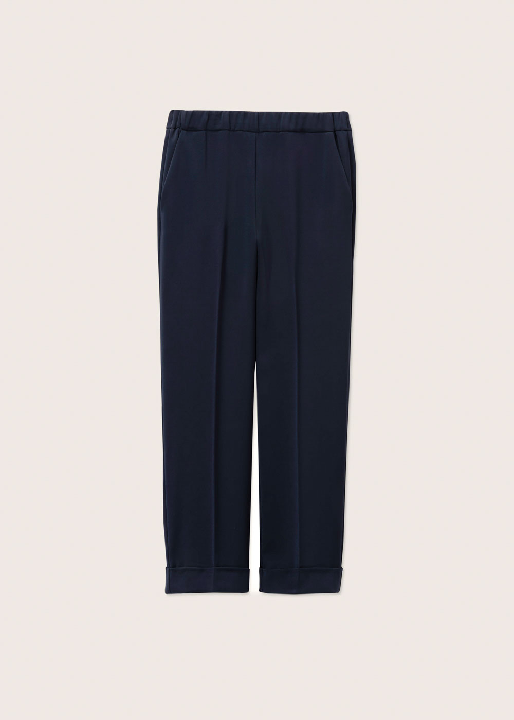 Rosso35 Pantalone con risvolto ed elastico in vita Economico