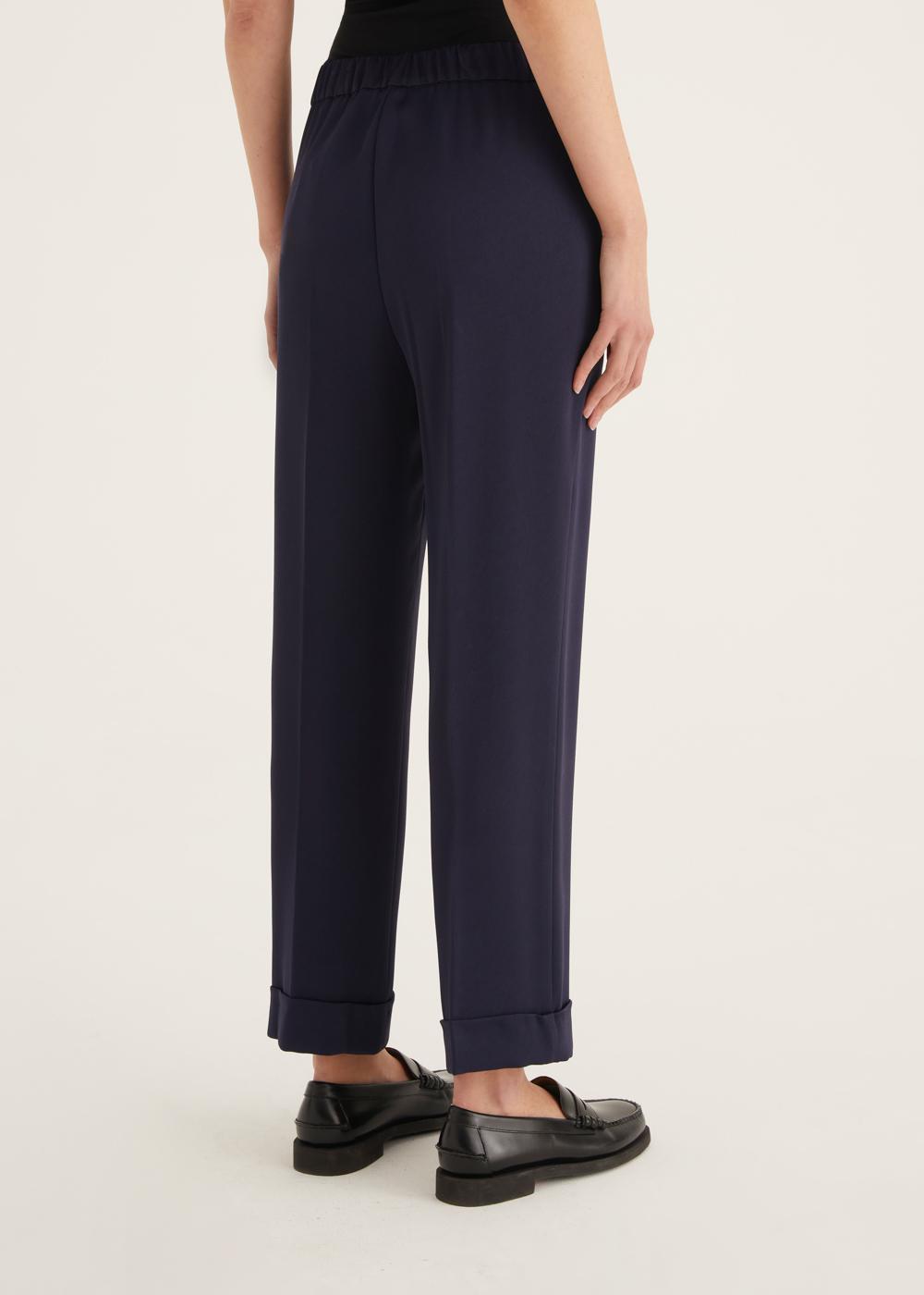 Rosso35 Pantalone con risvolto ed elastico in vita Economico