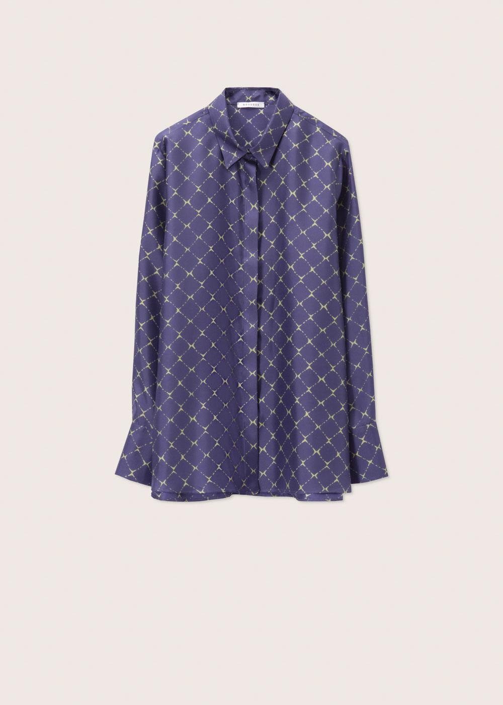 Rosso35 Camicia a uomo in seta stampata In Linea