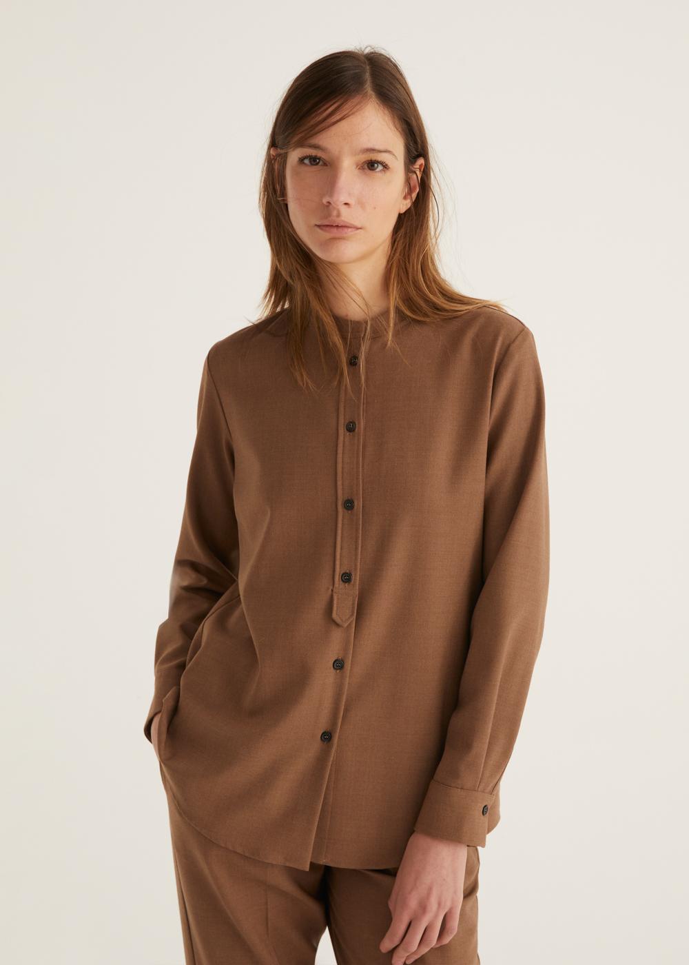 Rosso35 Camicia con collo alla coreana