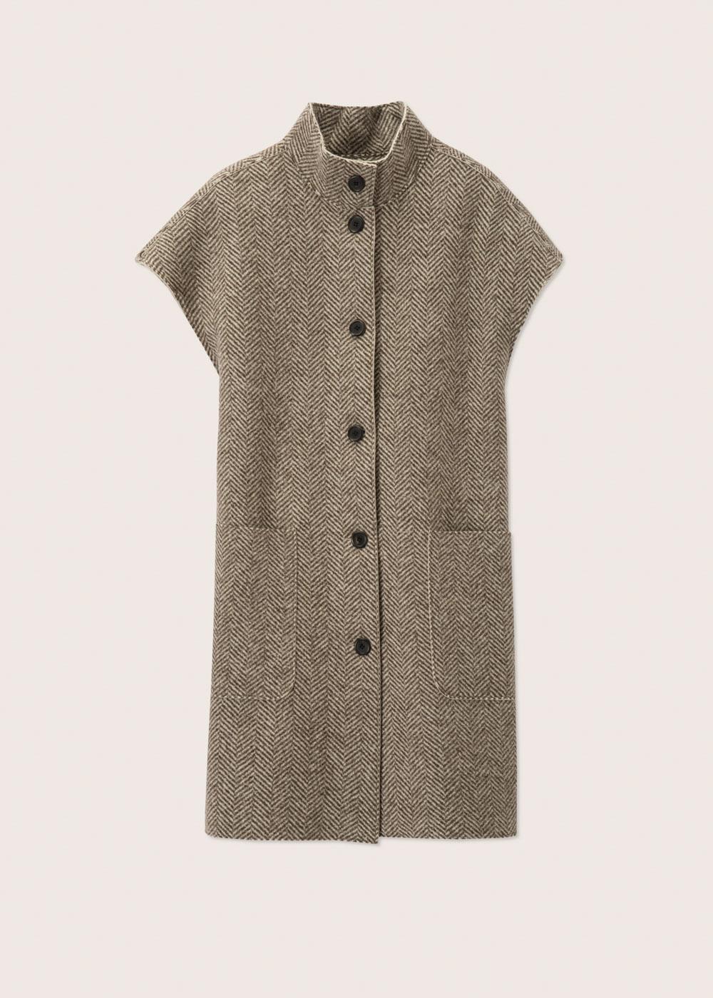 Rosso35 Cappotto senza maniche taglio vivo Nuovo