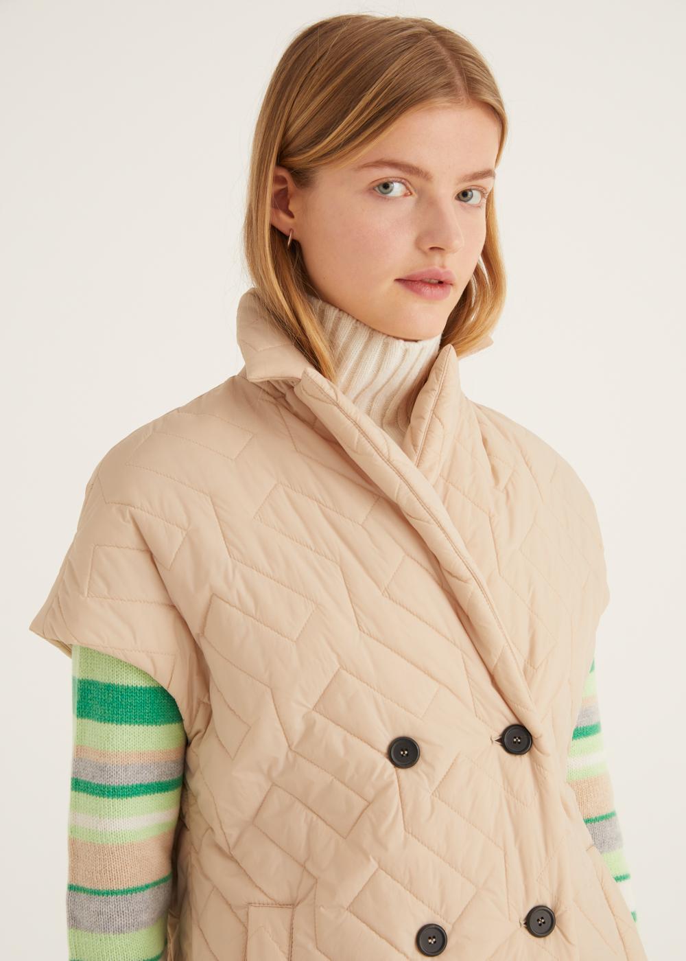 Rosso35 Gilet lungo doppiopetto trapuntato Sottocosto