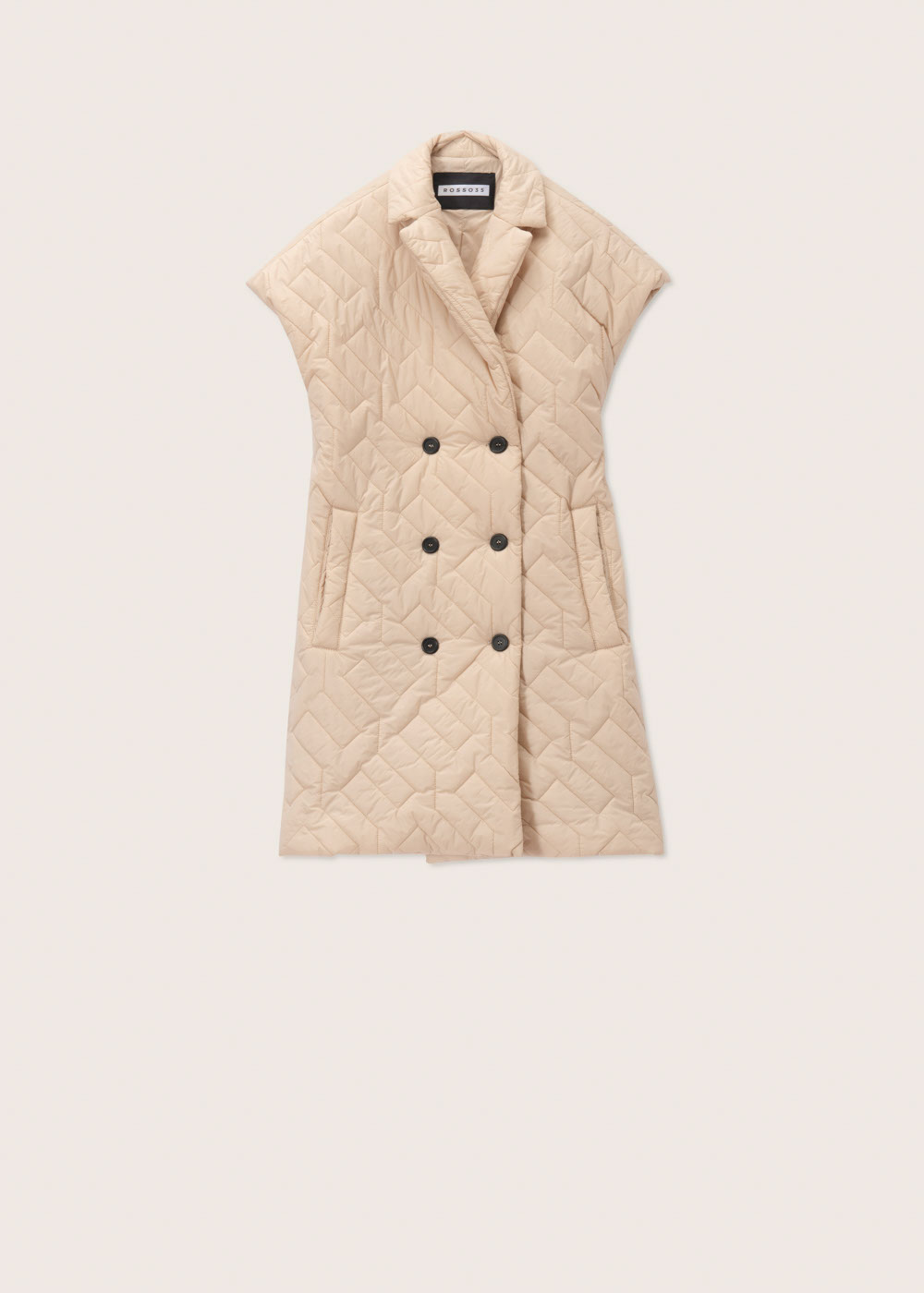 Rosso35 Gilet lungo doppiopetto trapuntato Sottocosto