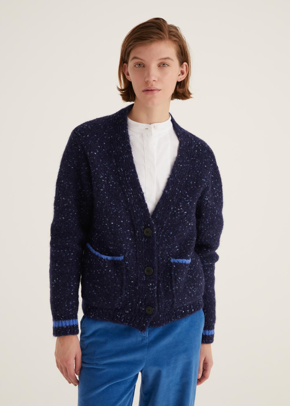 Rosso35 Cardigan oversize con contrasti Vendita Economica