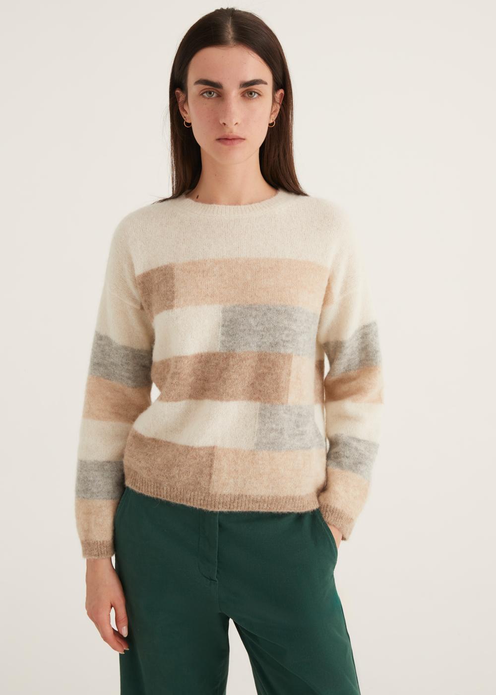 Rosso35 Maglia girocollo color block Italia