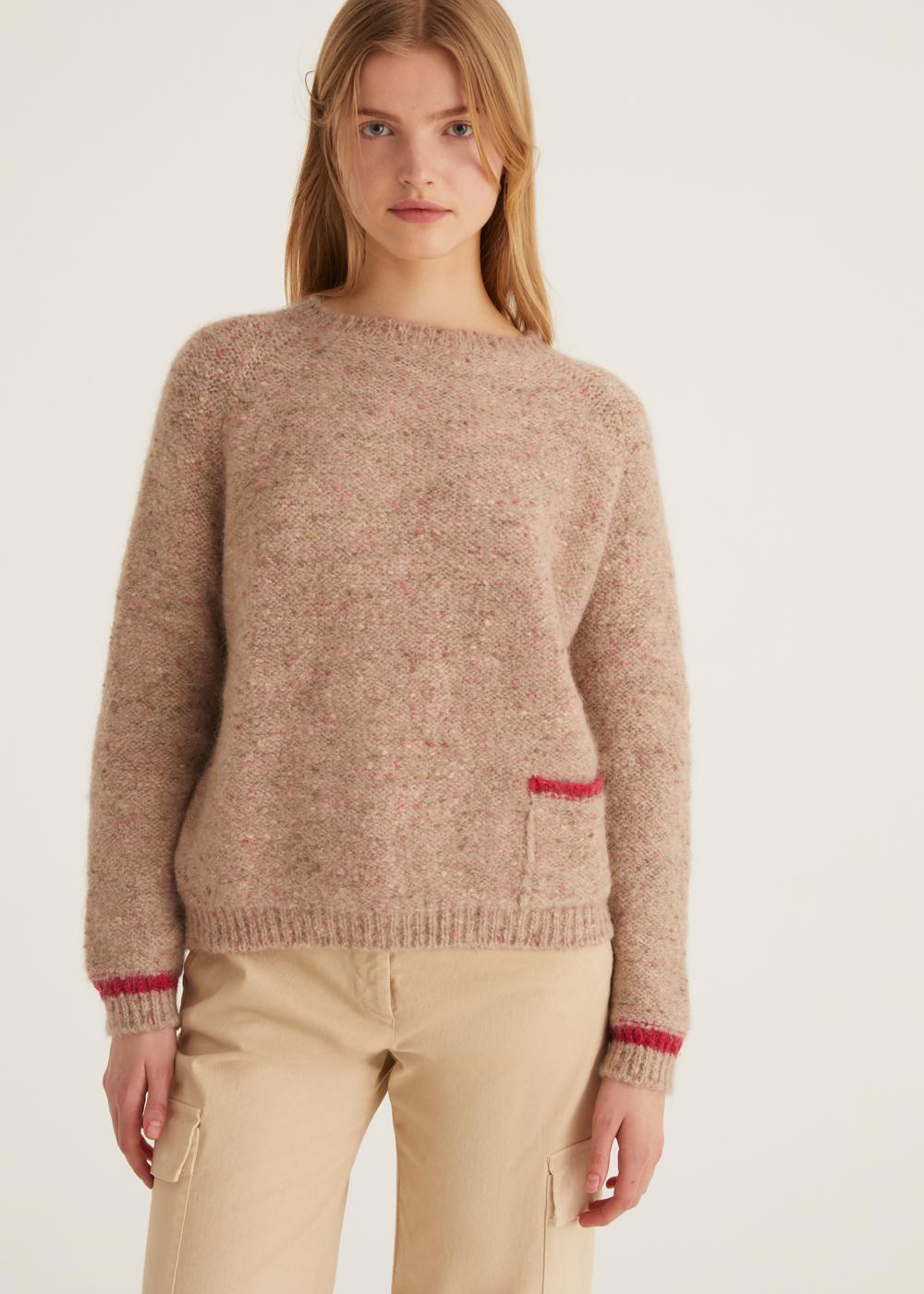 Rosso35 Maglia girocollo oversize con contrasti Acquista Ora