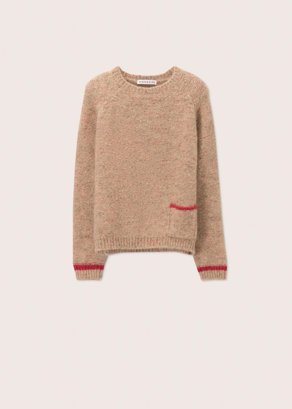 Rosso35 Maglia girocollo oversize con contrasti Acquista Ora