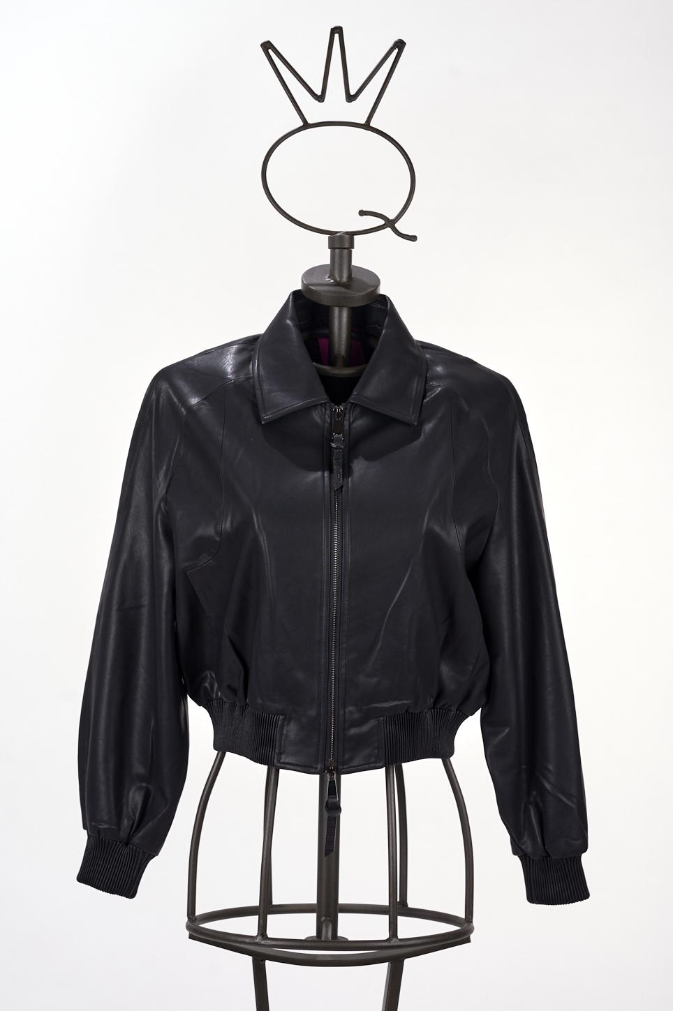 Save The Queen Bomber in ecopelle nera Nuova