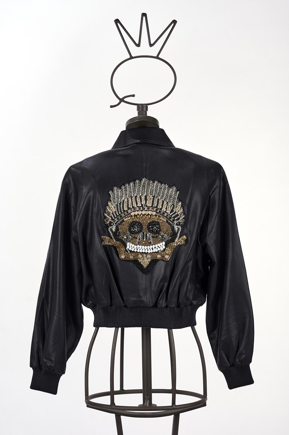 Save The Queen Bomber in ecopelle nera Nuova