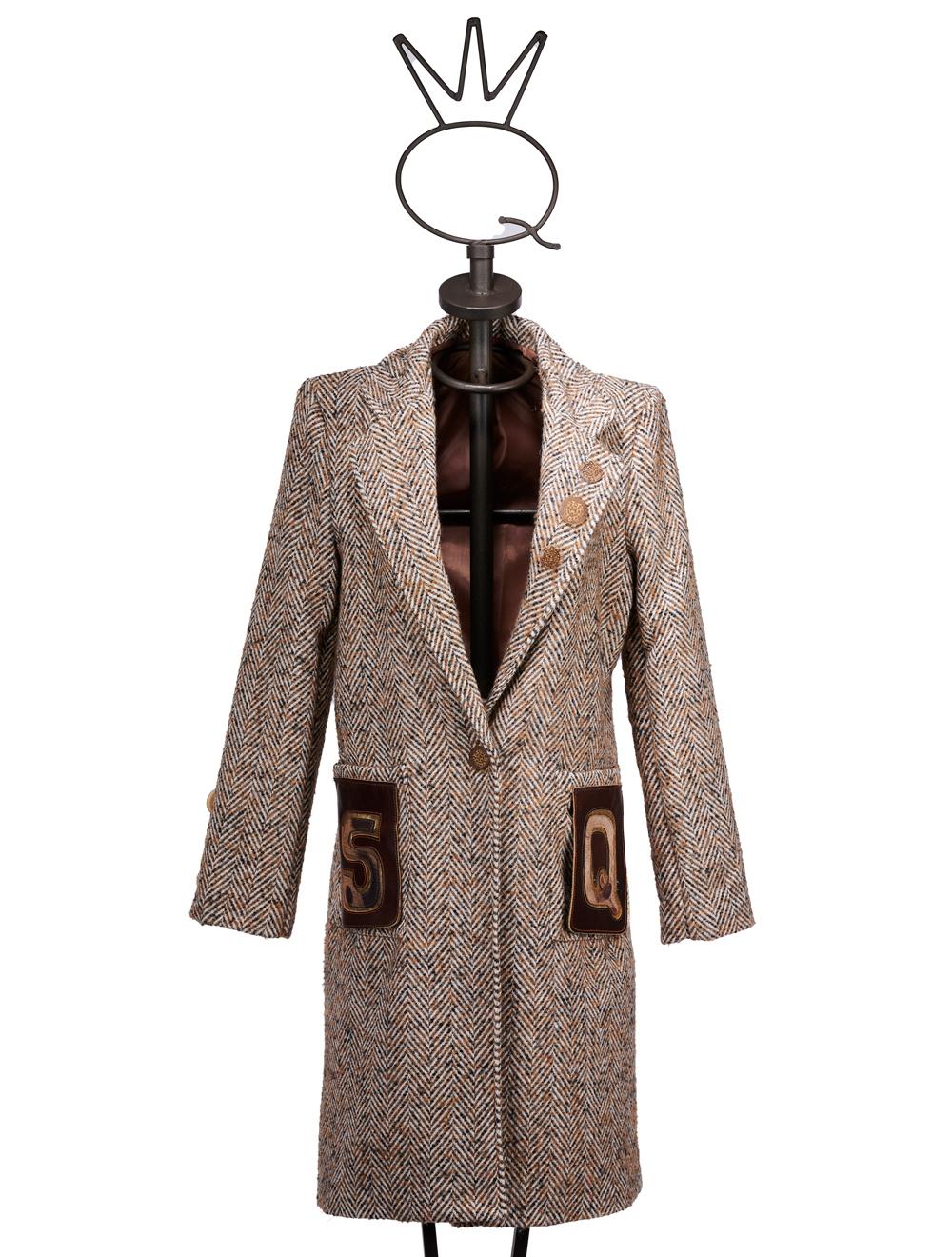 Save The Queen Cappotto spigato marrone e beige Qualità